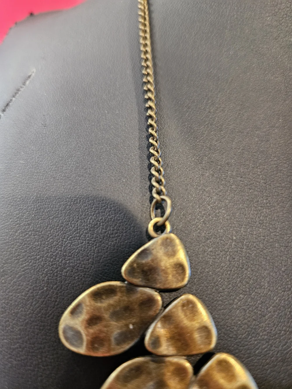 Vintage-Inspired Gold Tone Statement Necklace - Layered Teardrop Design